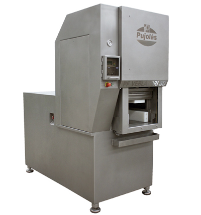 Pujolàs mostrará en IFFA 2016 una evolución de la prensa formadora para carnes PF Verlatori 3DRS con cargador automático y descarga de producto a la máquina de corte.